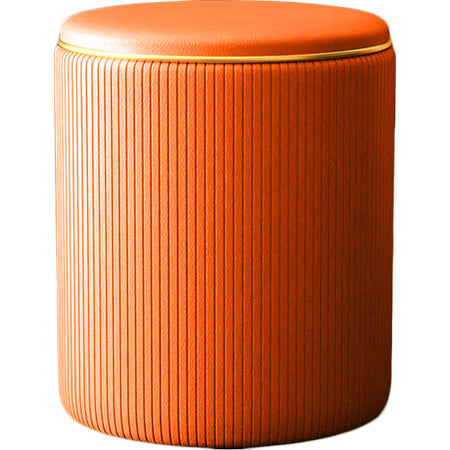 Pouf Contenitore Decorativo Inserti in Oro Seduta Morbida Porta oggetti h45cm Arancio