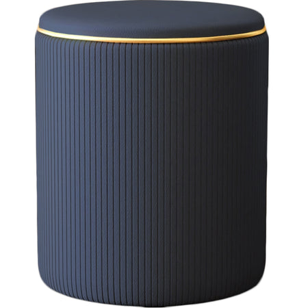 Pouf Contenitore Decorativo Inserti in Oro Seduta Morbida Porta oggetti h45cm Blu