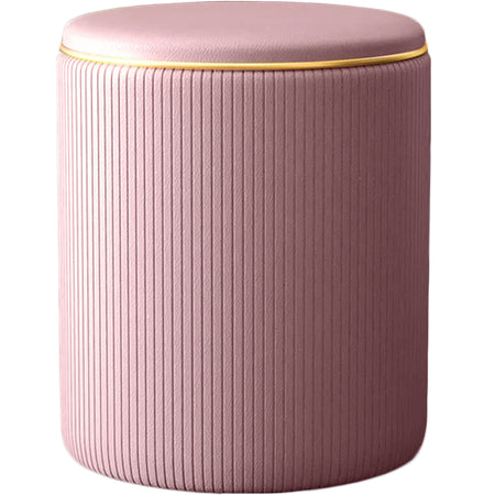 Pouf Contenitore Decorativo Inserti in Oro Seduta Morbida Porta oggetti h45cm Rosa