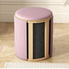 Pouf Contenitore Decorativo Inserti in Oro Seduta Morbida Porta oggetti h45cm Rosa