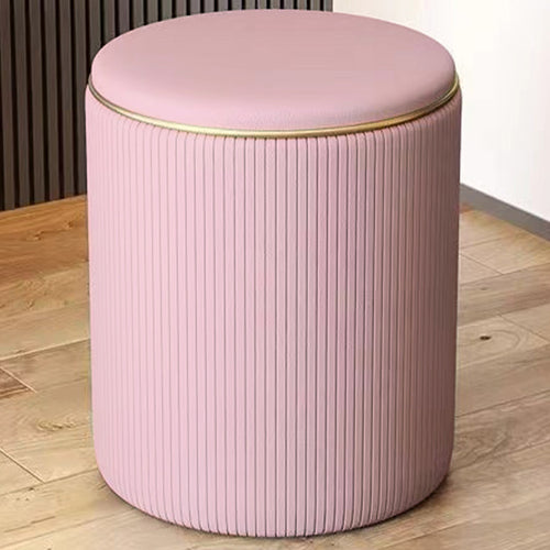 Pouf Contenitore Decorativo Inserti in Oro Seduta Morbida Porta oggetti h45cm Rosa