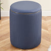 Pouf Contenitore Decorativo Inserti in Oro Seduta Morbida Porta oggetti h45cm Blu