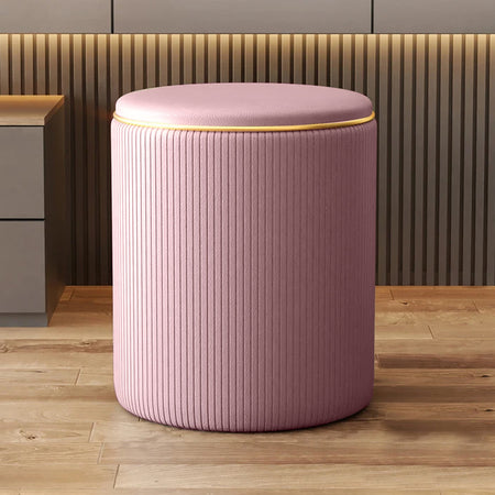 Pouf Contenitore Decorativo Inserti in Oro Seduta Morbida Porta oggetti h45cm Rosa