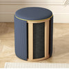 Pouf Contenitore Decorativo Inserti in Oro Seduta Morbida Porta oggetti h45cm Blu