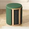 Pouf Contenitore Decorativo Inserti in Oro Seduta Morbida Porta oggetti h45cm Verde