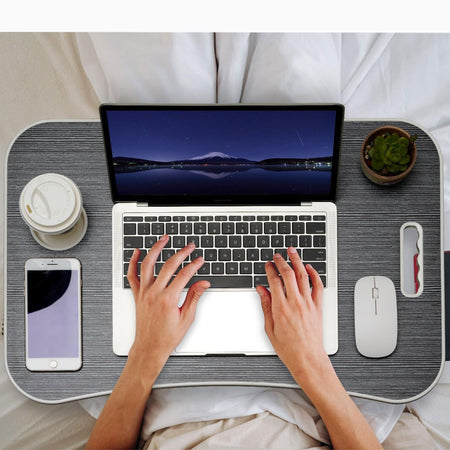 Tavolino Mini Scrivania Vassoio da Letto per PC Tablet Colazione Pieghevole Nero