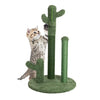 Tiragraffi Gioco Gatti, Graffiatoio Forma 3 Cactus con Pallina 34 x h59 cm Verde