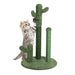 Tiragraffi Gioco Gatti, Graffiatoio Forma 3 Cactus con Pallina 34 x h59 cm Verde