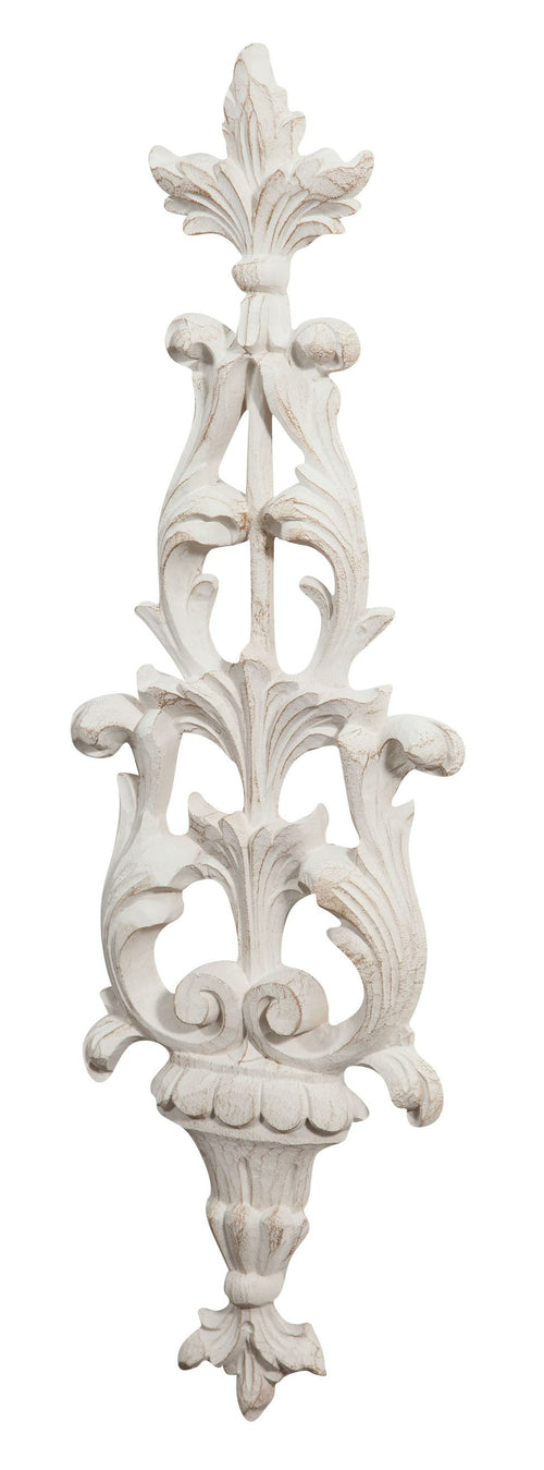 Biscottini Elegante Fregio Decorativo Legno Bianco Anticato Made Italy Biscottini 23x4x72
