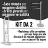 Piantane da Bagno kit 2pz Portarotolo Porta scopino Porta Asciugamani 3 Bracci Grigio