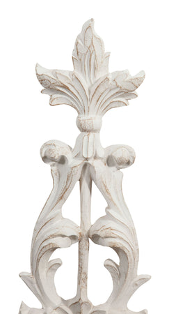 Biscottini Elegante Fregio Decorativo Legno Bianco Anticato Made Italy Biscottini 23x4x72