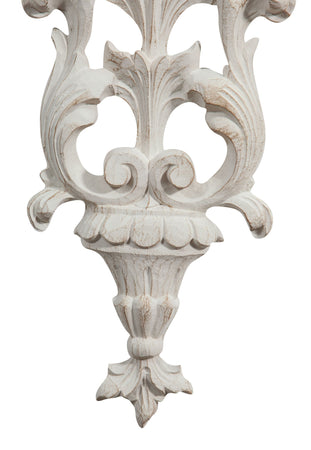 Biscottini Elegante Fregio Decorativo Legno Bianco Anticato Made Italy Biscottini 23x4x72