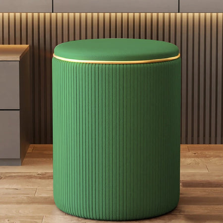 Pouf Contenitore Decorativo Inserti in Oro Seduta Morbida Porta oggetti h45cm Verde