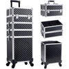 Trolley Makeup 4in1 Valigetta Nero Trucco Estetista Beauty Case Ruote Staccabili