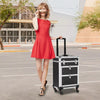 Trolley Lavoro Make up Alluminio Porta Trucco Estetista Beauty 4 Ruote Nero