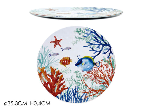Vassoio Tondo 35.3 Decorazione Marina