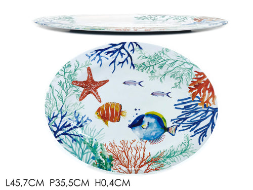 Vassoio Ovale 45,7cm Decorazione Marina