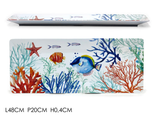 Vassoio Rettangolare 48cm Decorazione Marina