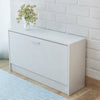 Scarpiera Bassa in Legno Mobile Salvaspazio 90.5x12.5 H46cm Bianco 8Paia di Scarpe