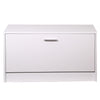 Scarpiera Bassa in Legno Mobile Salvaspazio 90.5x12.5 H46cm Bianco 8Paia di Scarpe