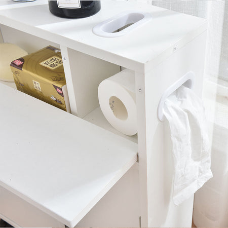 Mobiletto Armadietto da Bagno Slim Salvaspazio 52x17 H67 cm 2Ante Scorrevoli 1Ribalta