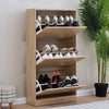 Mobile Scarpiera Salvaspazio 3Ante in Legno 60x24 H120cm Beige 18 paia di scarpe