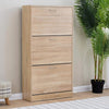 Mobile Scarpiera Salvaspazio 3Ante in Legno 60x24 H120cm Beige 18 paia di scarpe