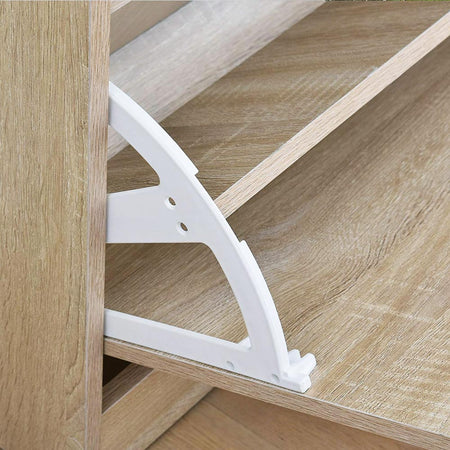 Mobile Scarpiera Salvaspazio 3Ante in Legno 60x24 H120cm Beige 18 paia di scarpe