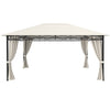 Gazebo da Giardino 3x4mt H2.65mt Metallo Antiruggine Tende Laterali Chiusura Zip Beige