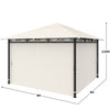 Gazebo Giardino 3x3 mt in Metallo Impermeabile Teli di Chiusura Zip Beige
