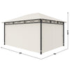 Gazebo da Giardino 3x4mt H2.65mt Metallo Antiruggine Tende Laterali Chiusura Zip Beige