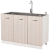 Mobile Cucina Sottolavello Componibile in Legno Colore Olmo con 3 Ante 120cm