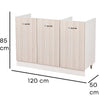 Mobile Cucina Sottolavello Componibile in Legno Colore Olmo con 3 Ante 120cm