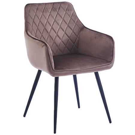 Sedia Sala da Pranzo Kit 2pz in Velluto Marrone Poltrona Ergonomica Casa Bar Ristorante