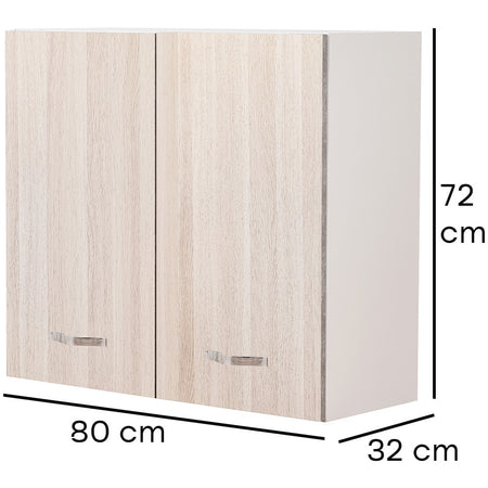 Pensile da Cucina Scolapiatti Sistema Raccogli Gocce Mobile Colore Olmo 80 cm