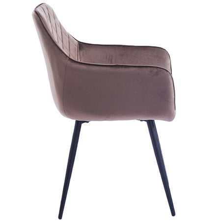 Sedia Sala da Pranzo Kit 2pz in Velluto Marrone Poltrona Ergonomica Casa Bar Ristorante