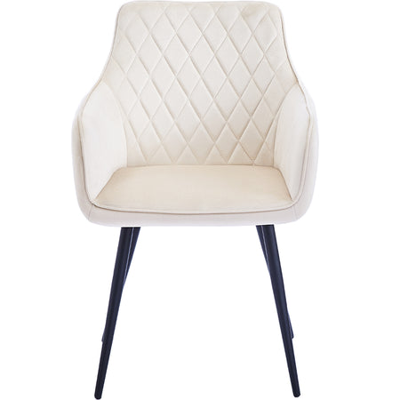 Sedia Sala da Pranzo Kit 2pz in Velluto Beige Chiaro Poltrona Ergonomica Casa Bar Ristorante