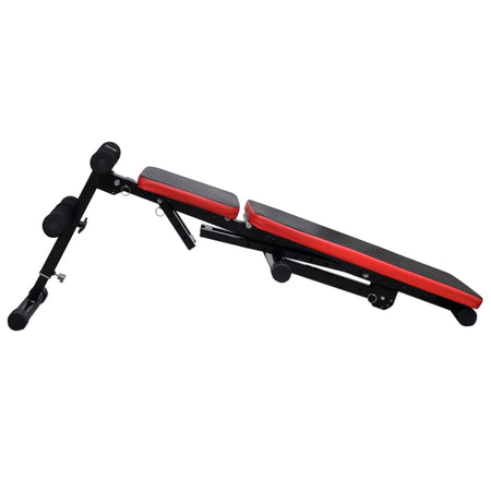 Panca Sit-Up Reclinabile con Bilanciere e Set di Manubri da 60,5 kg Nero e Rosso