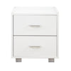 Coppia Comodini in Legno 2 Cassetti Bianco Moderno 40X43 H 44 cm