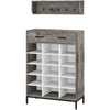 Mobile Ingresso Scarpiera Appendiabiti Versatile in Legno Casa Lavoro B&B Grigio