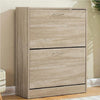 Scarpiera Doppia Profondità 2Ante Legno Melaminico 60x24x83cm Salvaspazio Beige