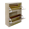 Scarpiera Doppia Profondità 2Ante Legno Melaminico 60x24x83cm Salvaspazio Beige