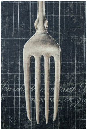 Biscottini Biscottini Stampa 'FORCHETTA' Tela Juta Anticata 40x2x126 Arredo Design Casa