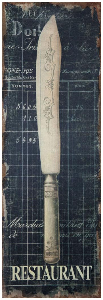 Biscottini Stampa su Tela Juta Grezza Antic COLTELLO Biscottini Design Arredo 40x2x126