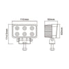 Faro da lavoro 6 LED Epistar a largo raggio freddo 18W IP67