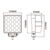 Faro da lavoro 16 LED Epistar a largo raggio freddo 48W IP67