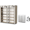 Mobile Scarpiera Salvaspazio 6Piani 36Paia Scaffale Metallo e Tessuto TNT Beige