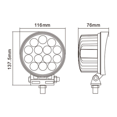 Faro da lavoro 14 LED Epistar a largo raggio freddo 42W IP67