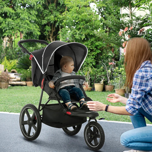 Passeggino Pieghevole Bambini 0-36Mesi Tettuccio Regolabile e Cesto 128x58x106cm