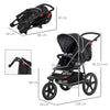 Passeggino Pieghevole Bambini 0-36Mesi Tettuccio Regolabile e Cesto 128x58x106cm